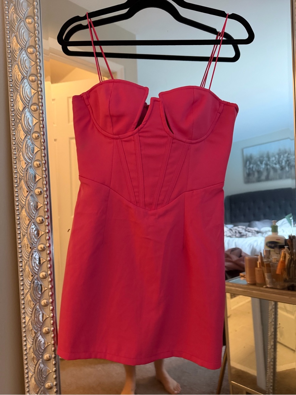 PrettyLittleThing Hot Pink Bustier Mini Dress